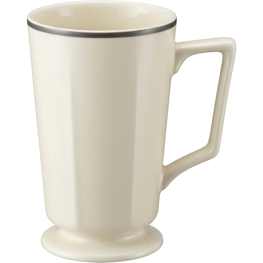 Zexan Faceted Porcelain Coffee Mug 330 ml Ivory and Graphite